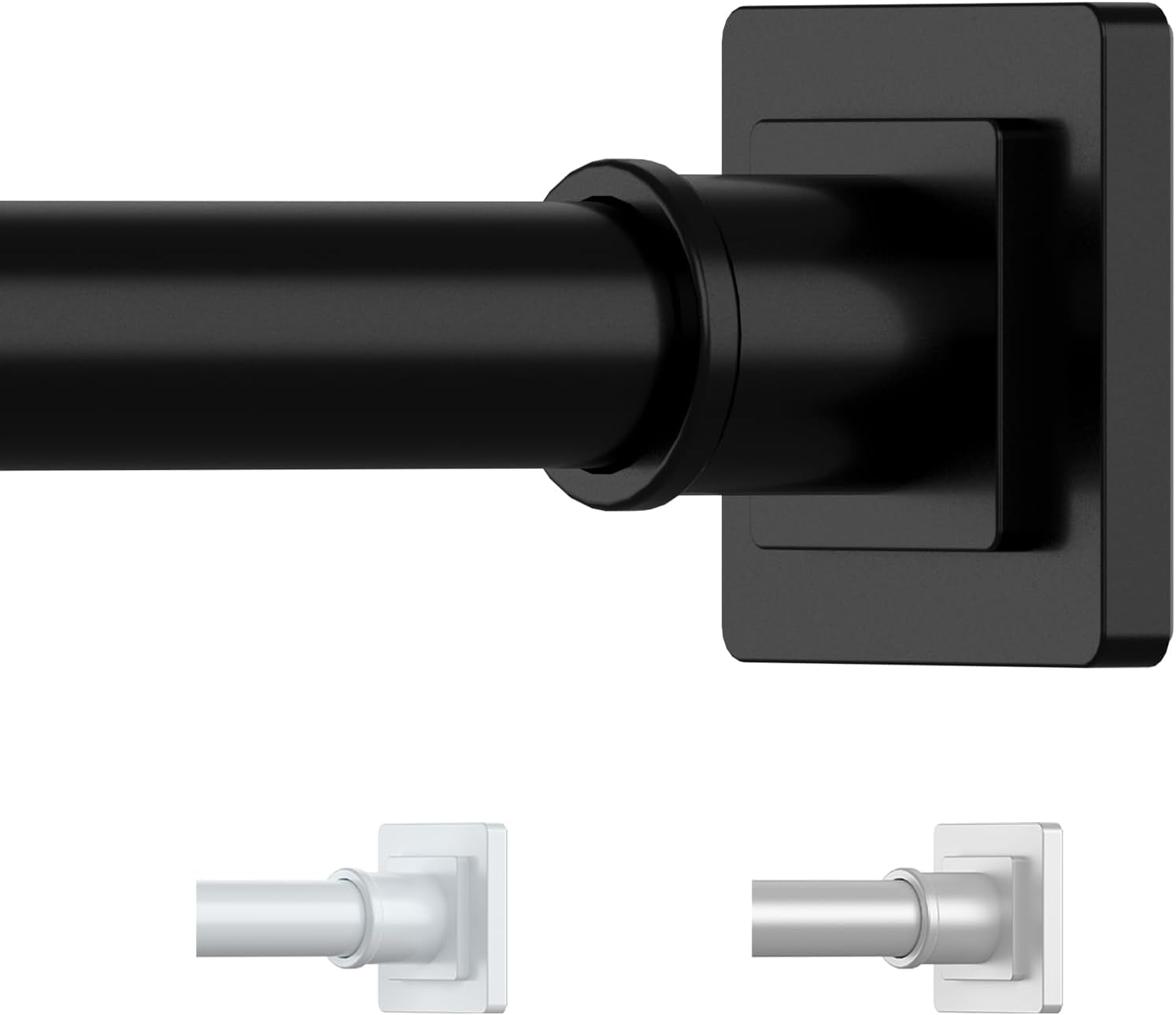 Shower Curtain Rod Adjustable , Anti-Rust Shower Rod \u0026 Spring Tension Shower Rod No Drill, Black Shower Curtain Rod for Bathroom Tension Rod